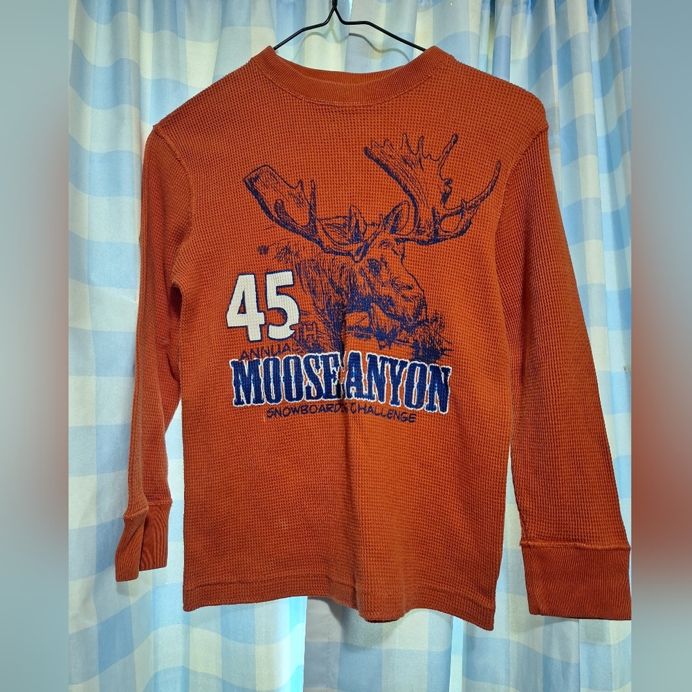 Childrens Place Boys Orange Moose Canyon Long Sleeve Shirt